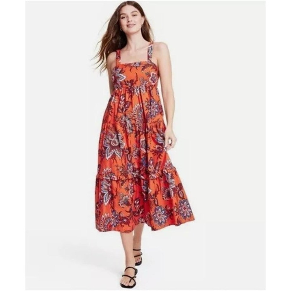 Rhode x Target Leafy Floral Print Tiered Midi Dress Women Size XXL